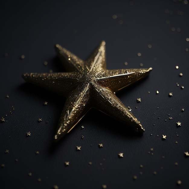 Gold Glitter Christmas Star