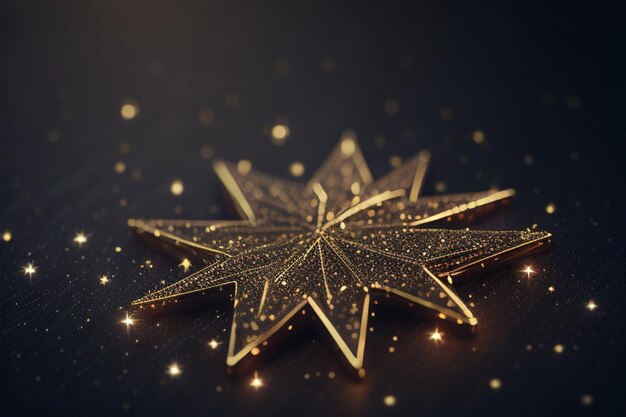 Gold Glitter Christmas Star