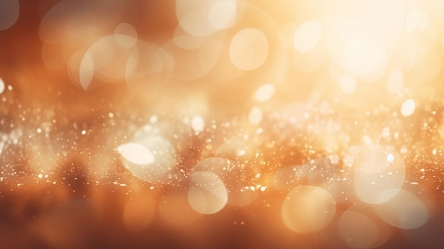 Gold glitter glow particle bokeh background festive celebration wallpaper concept