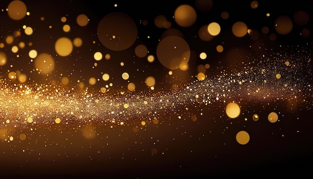 Gold glitter sparkling background with Generative AI Technology