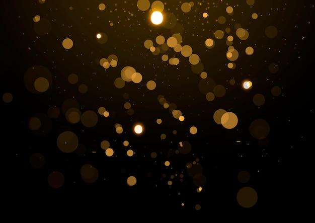 Gold glitter vintage lights background defocused