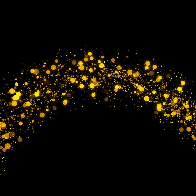 Coda di polvere di stelle scintillanti d'oro del bokeh