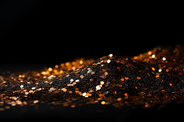 Gold glittering star magic dust and coins on background Generative AI