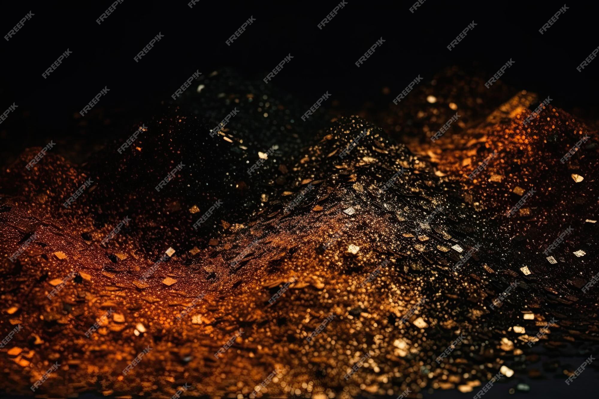 Gold glittering star magic dust on background. Stock Photo by