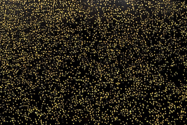 Gold glitters on a black background