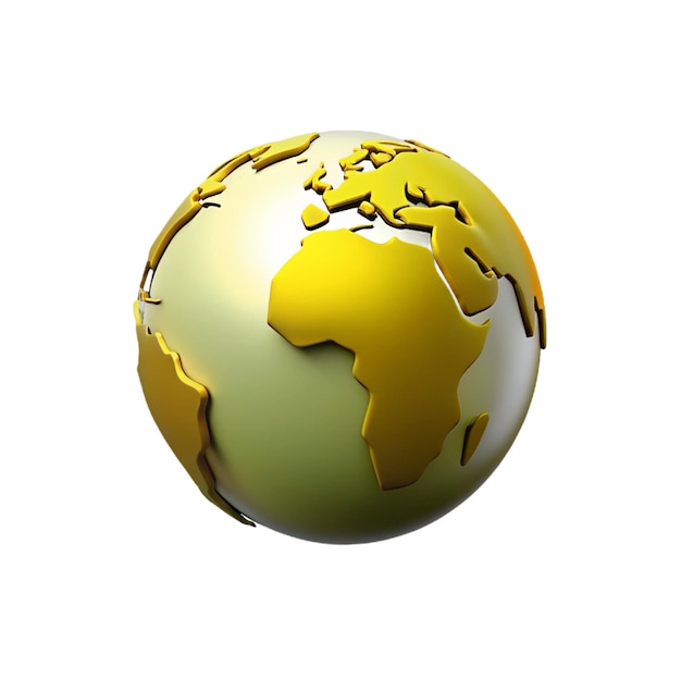 a gold globe with a world map on it