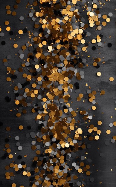 gold gold confetti on a grey background