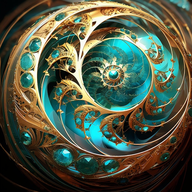 a gold and gold piece of art is shown with a spiral design.