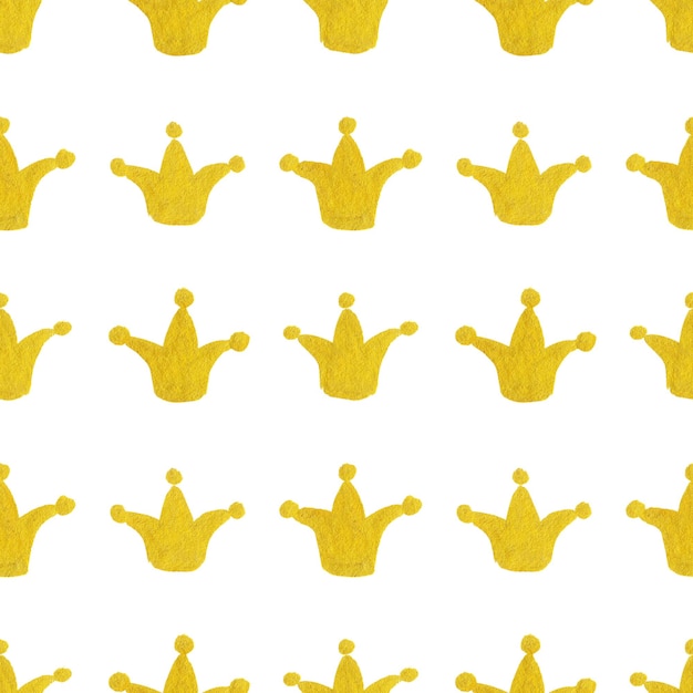 Gold golden crown seamless pattern texture background