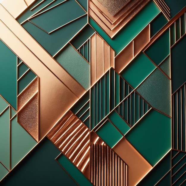 Gold and green art deco background