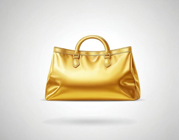 Photo a gold handbag on a white background