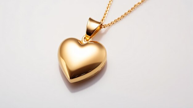 Gold heartshaped pendant the unisex accessory