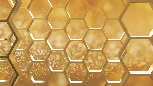 the gold hive for abstract luxury background concept 3d rendering