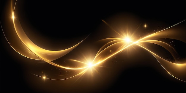 Photo gold horizontal lens flares pack laser beams horizontal light rays png effect light gold