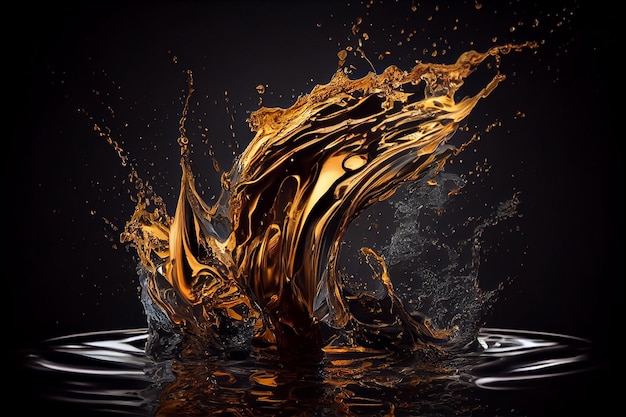 Gold jar creates a splash in the watergenerative ai