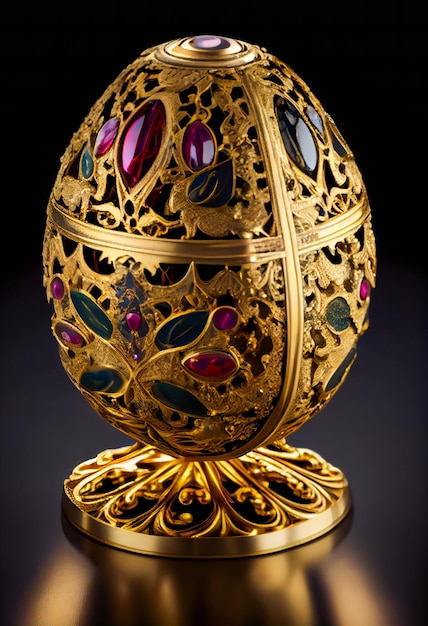 A Gold Jewelry Egg Generative AIxA