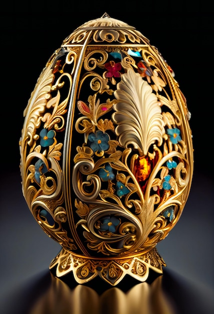 A Gold Jewelry Egg Generative AIxA