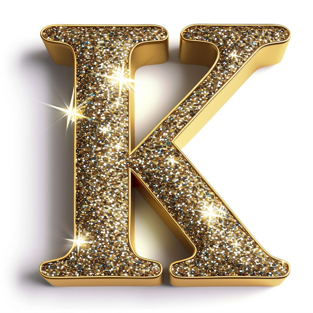 Gold K On White Background