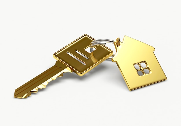 Photo gold key with house figure