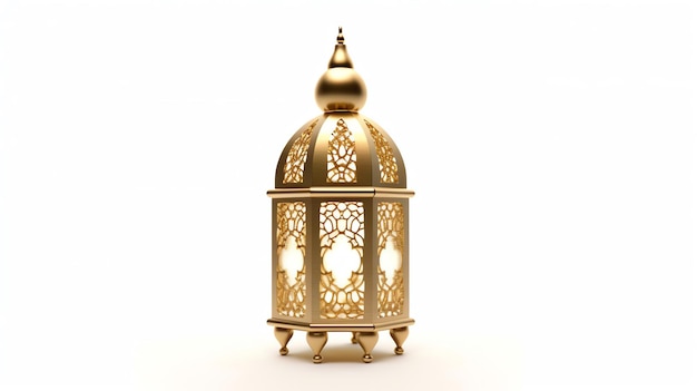 A gold lantern with a pointy top