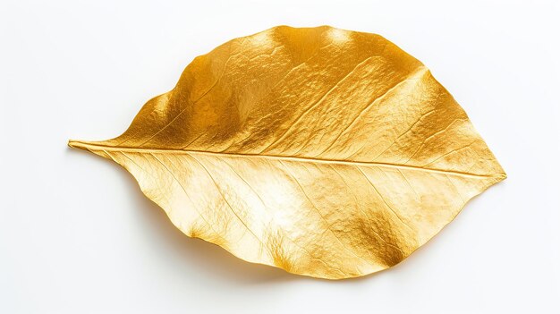 gold leaf isolated on white background metal foil