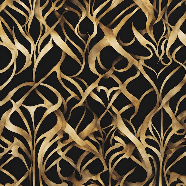 a gold leaf pattern abstract background