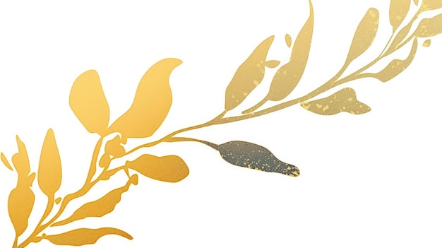 gold leaf pattern painting with white background