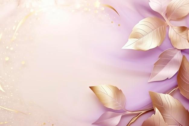 Gold leaves pattern frame hd wallpaper background