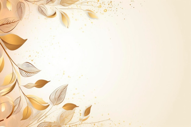 Gold leaves pattern frame hd wallpaper background