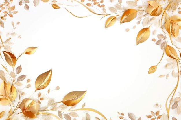 Gold leaves pattern frame hd wallpaper background