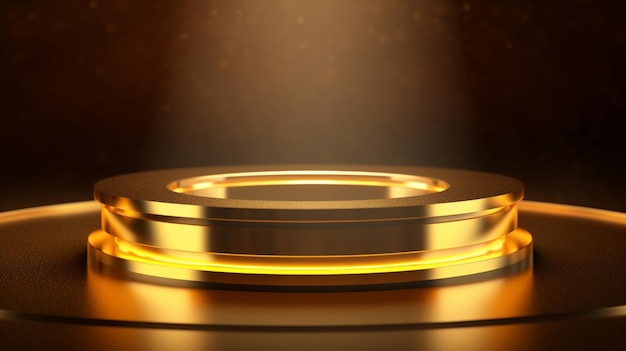 A gold lens on a dark background