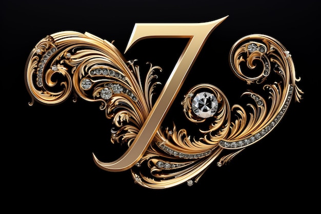 a gold letter j is engraved in the shape of a letter j