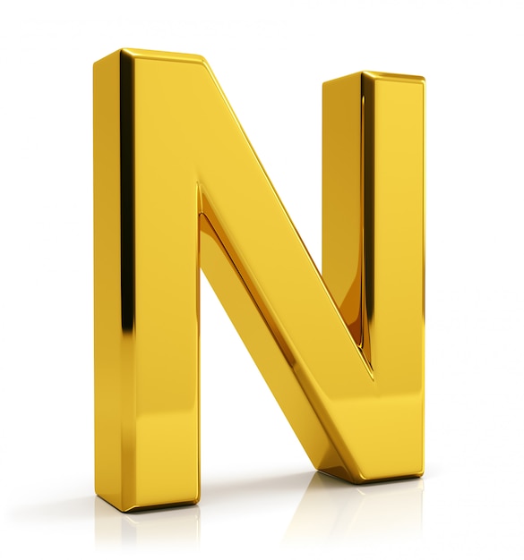 Gold letter N