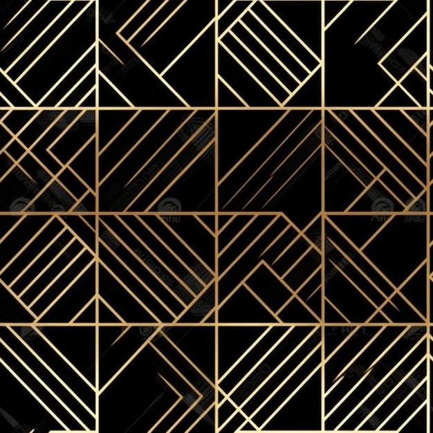 Gold lines on a black background