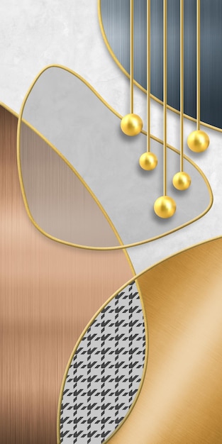 Gold lines and marble background