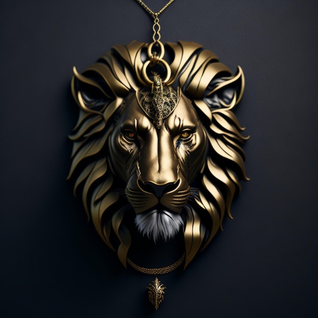 Photo gold lion locket