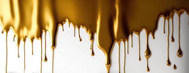 Foto sfondo di gocciolamento liquido oro per il tuo prossimo progetto premium ai generativo