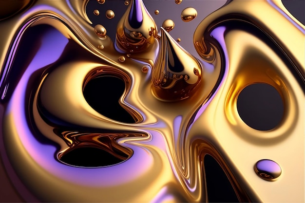 高精細で高精細なゴールドの液体の壁紙、抽象的な液体の背景