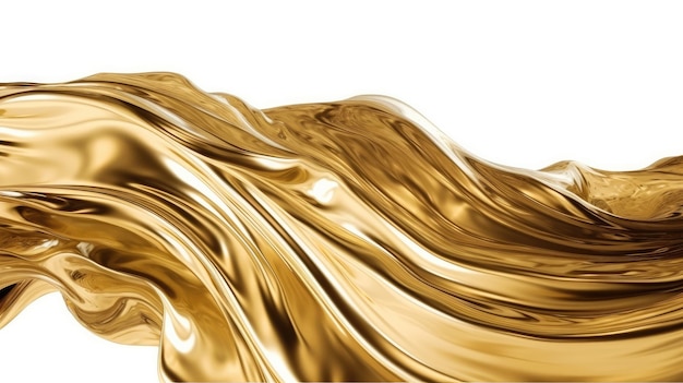 Gold liquid on a white background