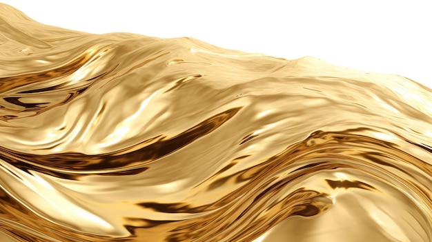 Gold liquid on a white background