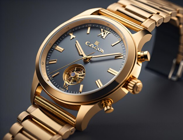 Gold luxury analog watch