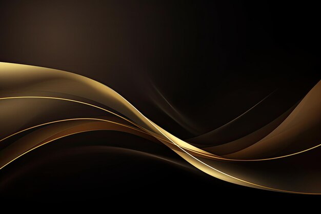 gold luxury background with golden line decoration and curve light effect with bokeh elements