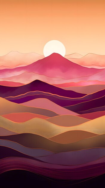 Gold magenta platinum gradient landscape