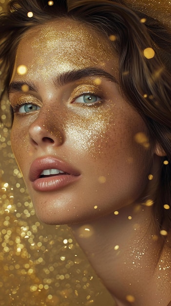 gold makeup HD 8K wallpaper Stock Photographic Image