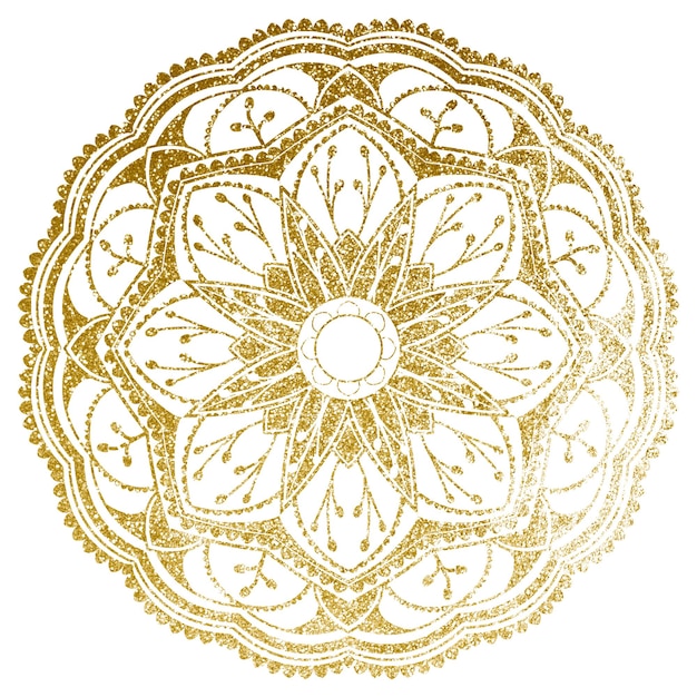Gold mandala flower png sticker transparent background