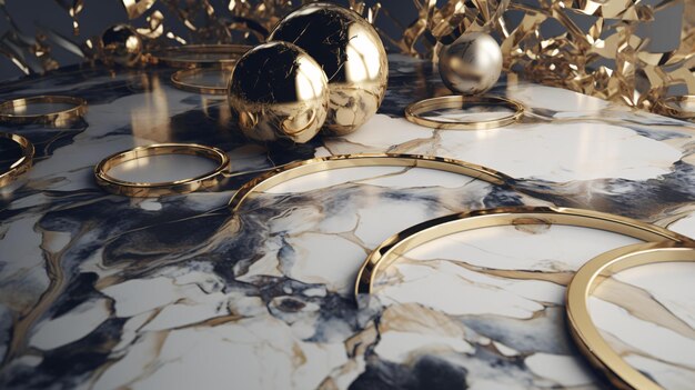 Photo gold and marble generative ai
