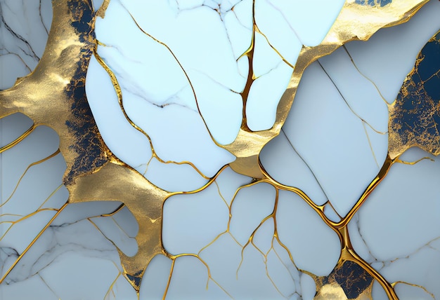 Gold marble wallpapers that are blue and gold