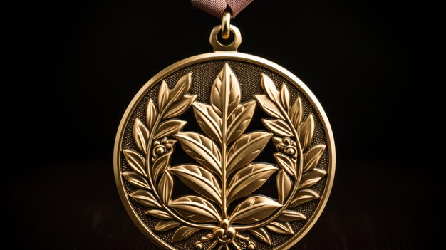 Photo gold medal isolated on black