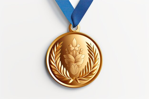 gold medal on white background