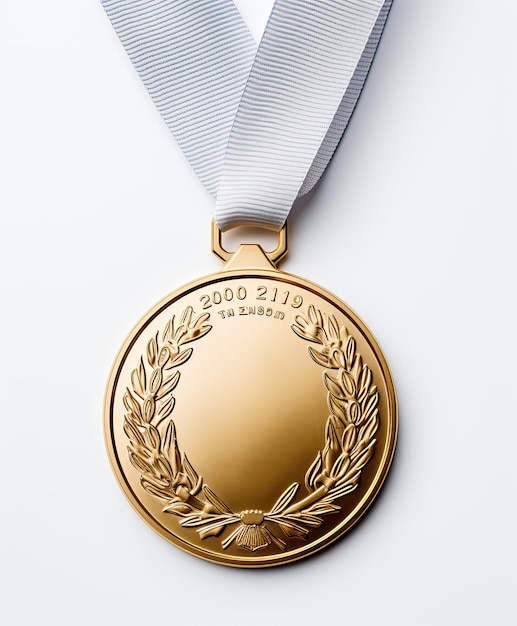 gold medal on white background